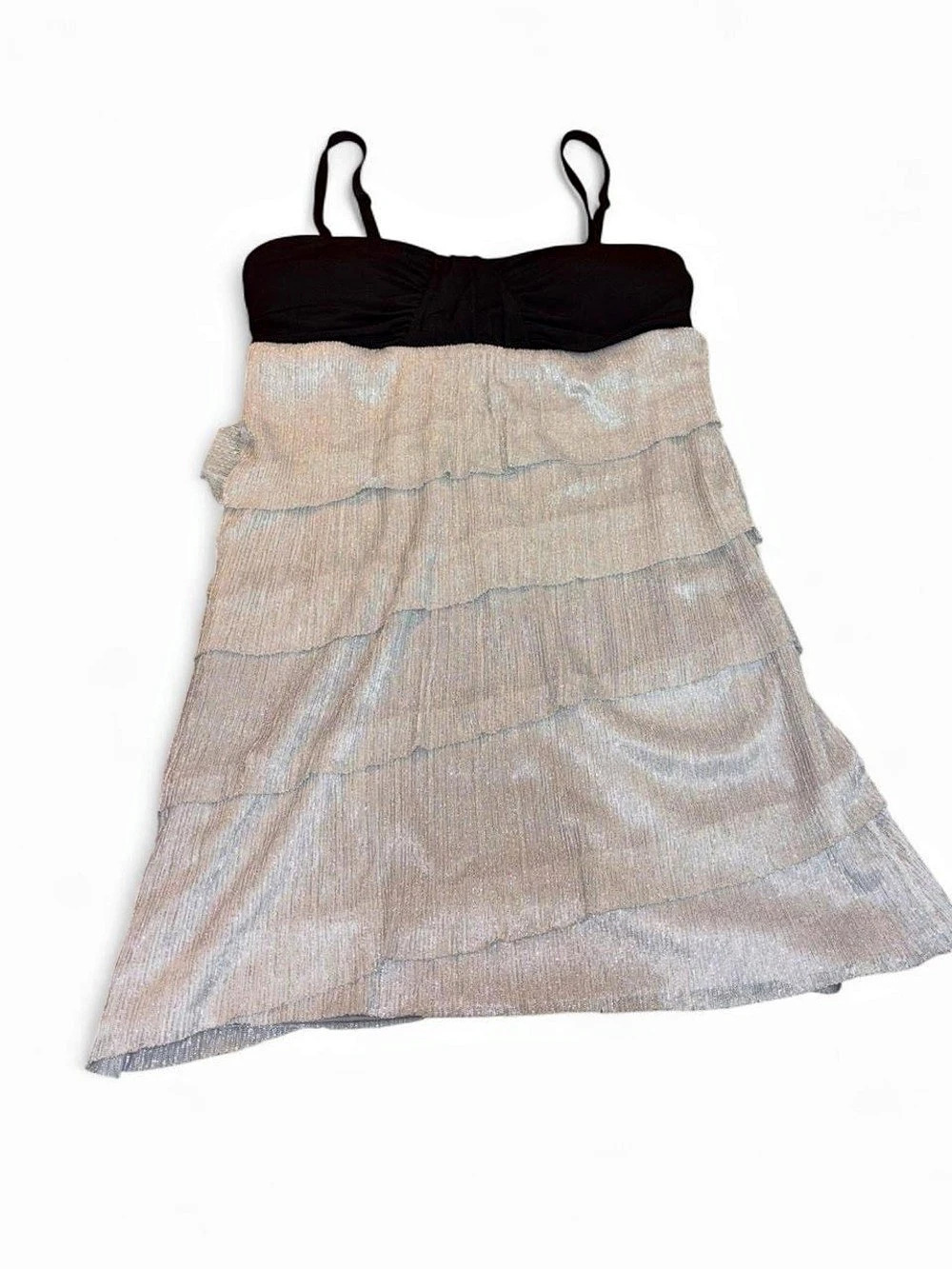 City triangles Mini Dress silver & Black Size medium Like New